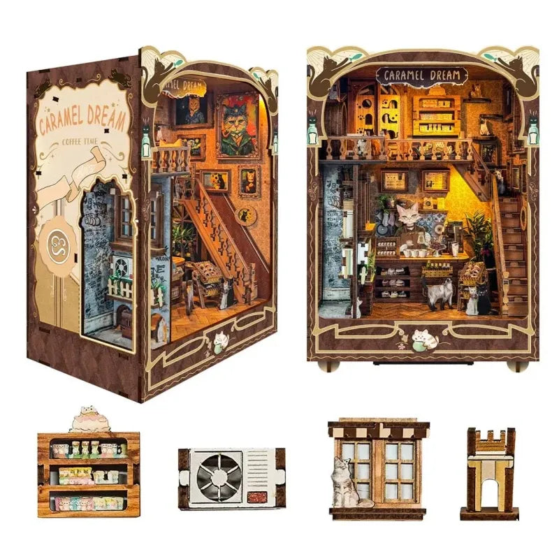 Caramel Dreams Cat Café Book Nook Kit