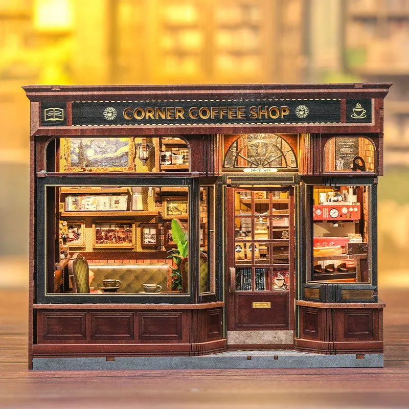 Corner Coffee Shop Miniature House Kit
