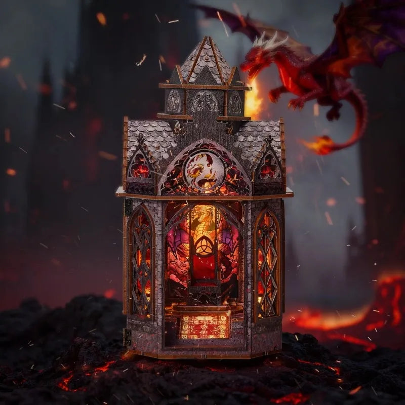 Spire of the Wyrm book nook kit – DIY gothic dragon tower