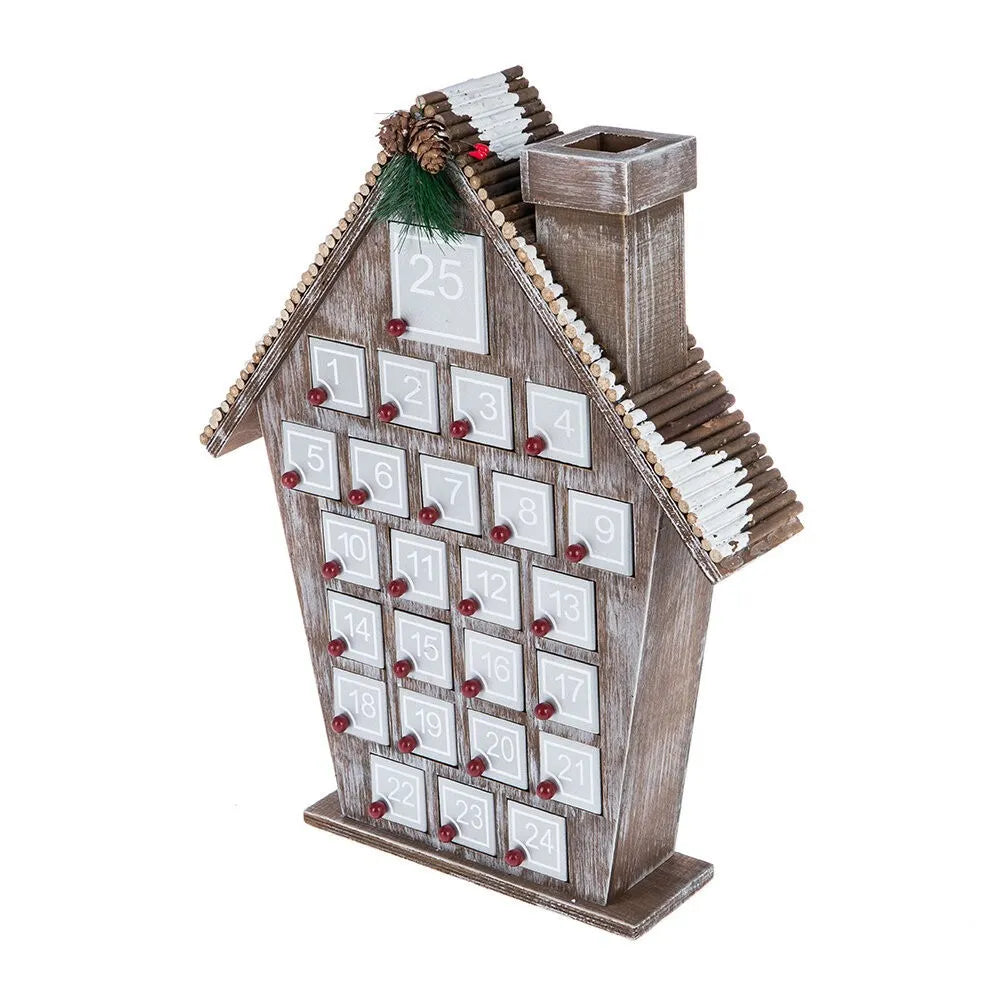 Grey Wooden House Advent Calendar