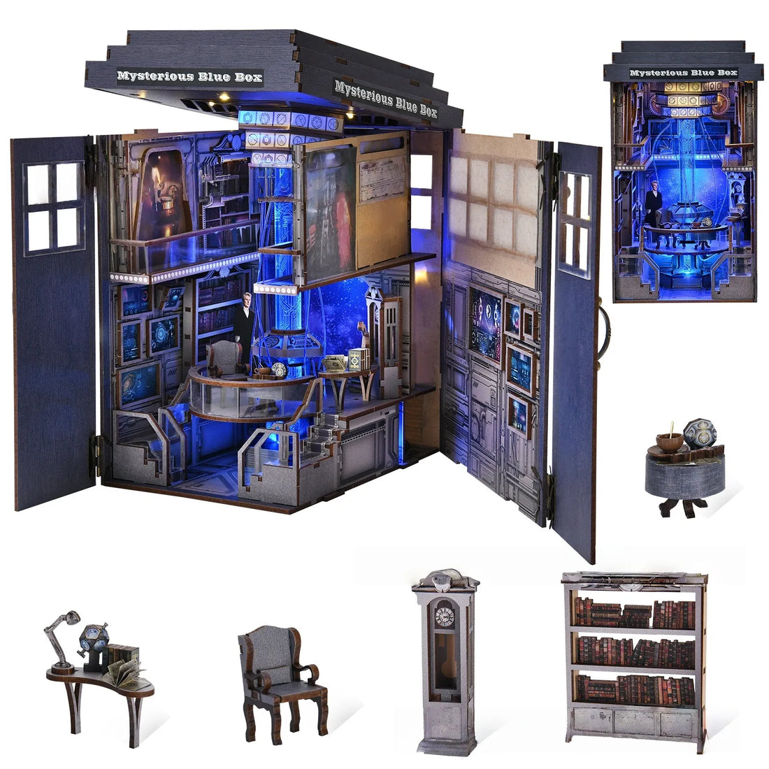 Mysterious Phone Booth book nook kit – detail view 4