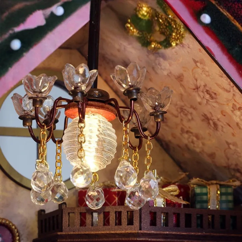 Warm Christmas Lodge Miniature House Kit
