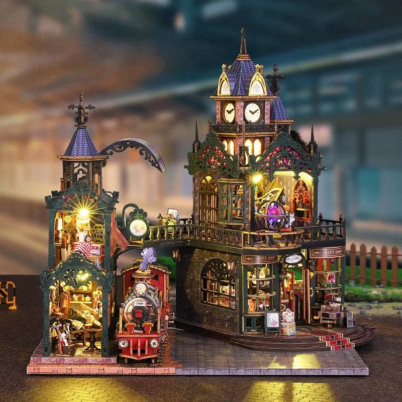Rail Track Secluded City Miniature House Kit