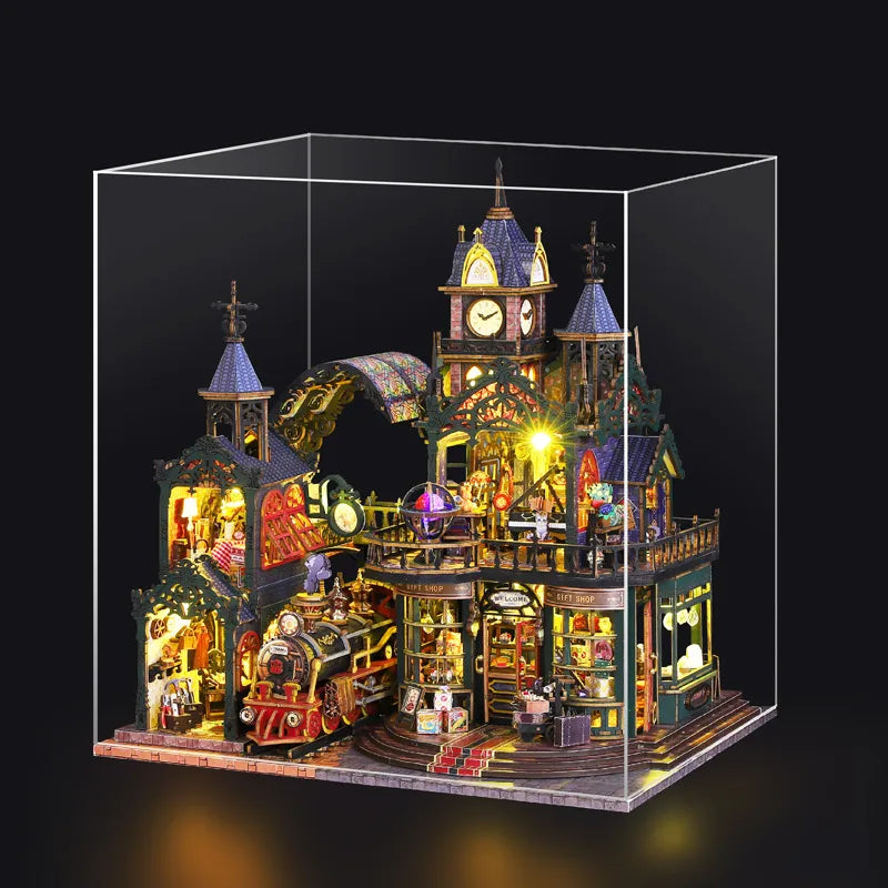 Rail Track Secluded City Miniature House Kit