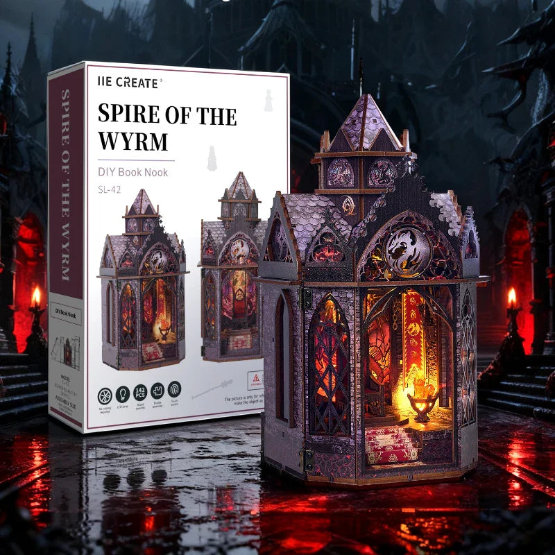 Spire of the Wyrm Book Nook Kit | Gothic Dragon Tower
