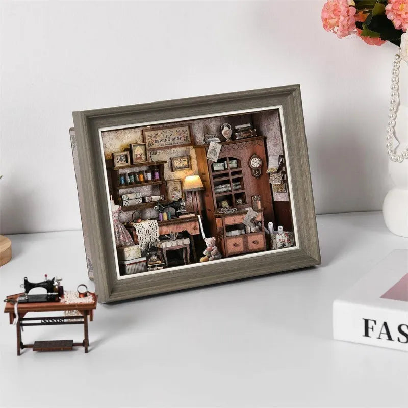 Lily's Sewing Shop 3D Picture Frame Diorama Kit