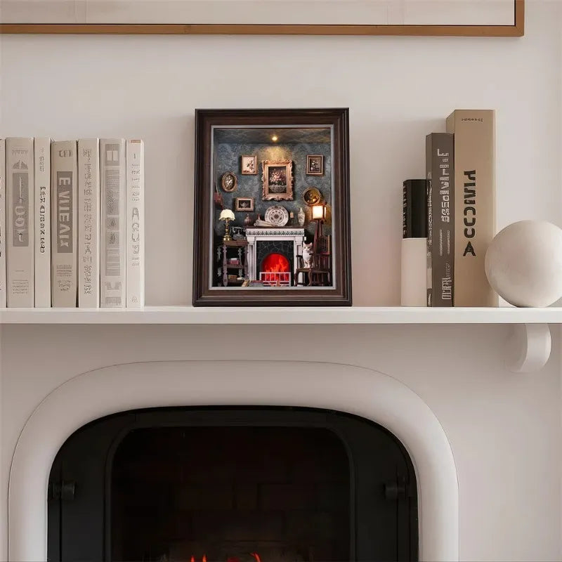Fireplace Room 3D Picture Frame Diorama Kit