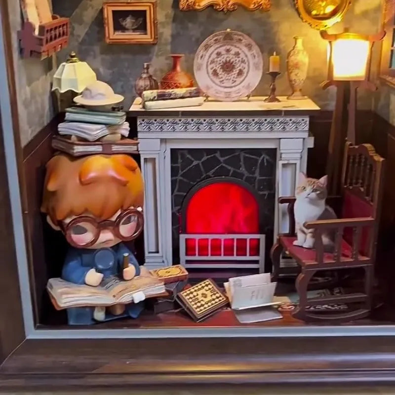 Fireplace Room 3D Picture Frame Diorama Kit