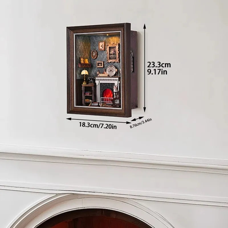 Fireplace Room 3D Picture Frame Diorama Kit