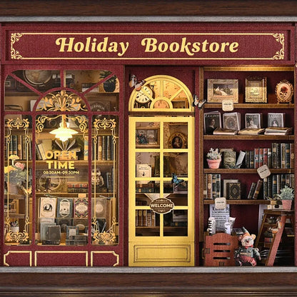 Street Corner Holiday Bookstore 3D Picture Frame Kit
