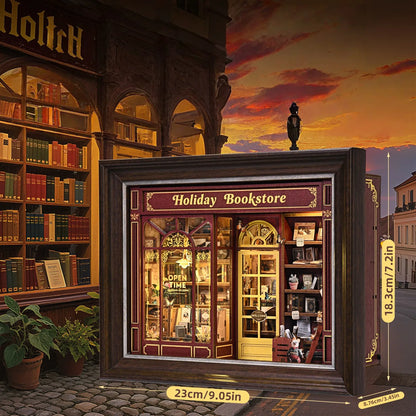 Street Corner Holiday Bookstore 3D Picture Frame Kit