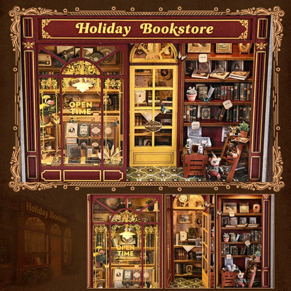 Street Corner Holiday Bookstore 3D Picture Frame Kit