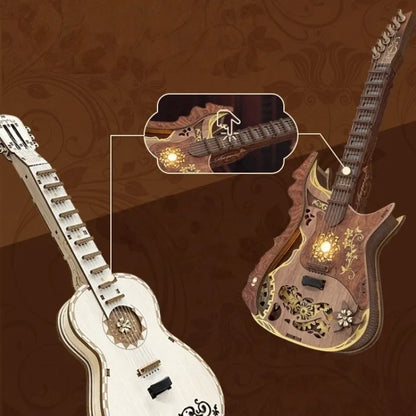 Mechanical Guitar 3D Wooden Puzzle