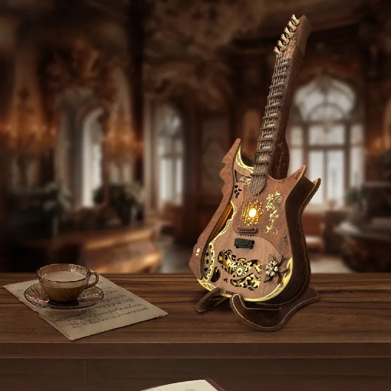 Mechanical Guitar 3D Wooden Puzzle
