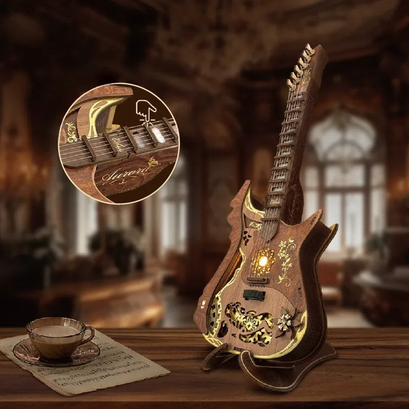 Mechanical Guitar 3D Wooden Puzzle