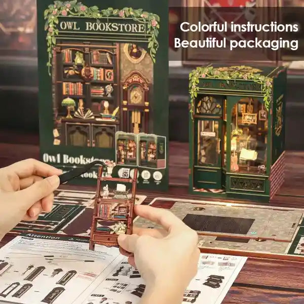 The Midnight Owl Bookstore book nook kit – detail view 4