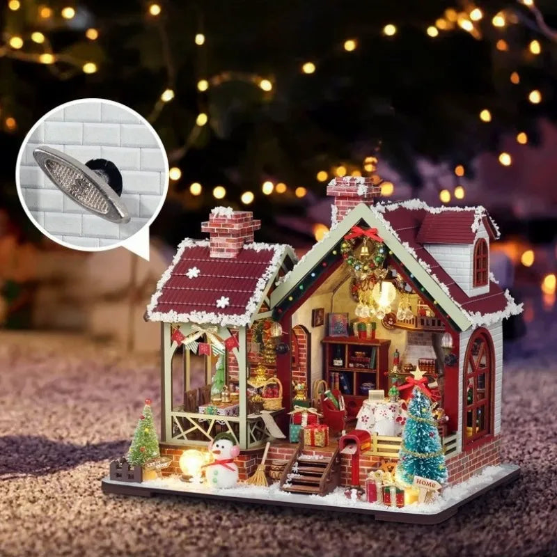 Warm Christmas Lodge Miniature House Kit