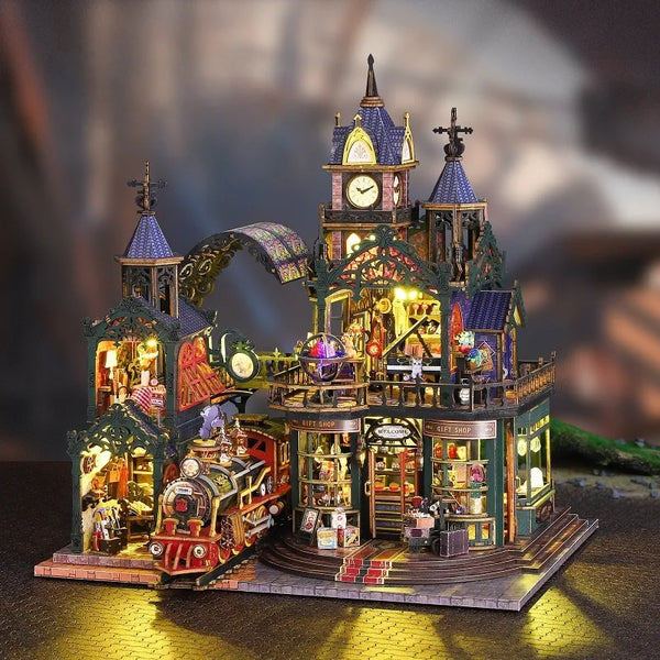 Rail Track Secluded City Miniature House Kit