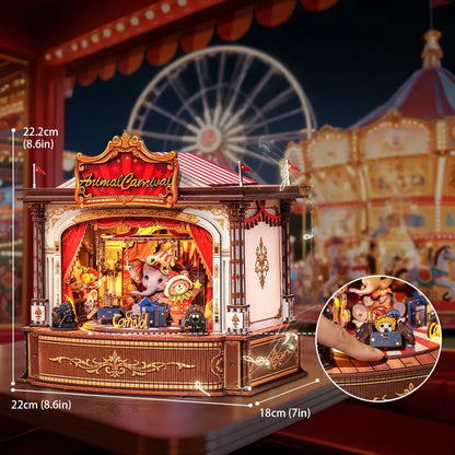 Animal Carnival Wooden Music Box