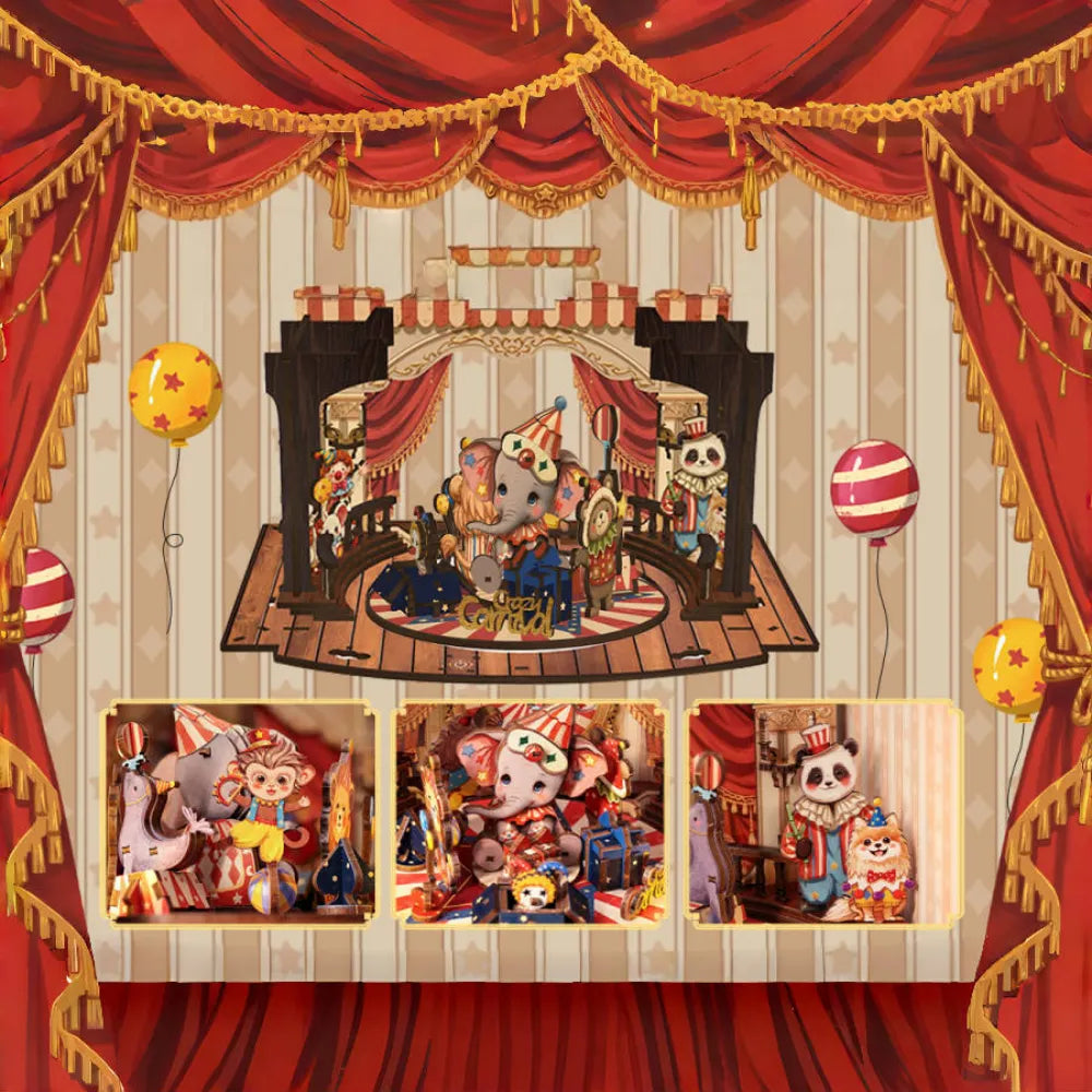 Animal Carnival Wooden Music Box