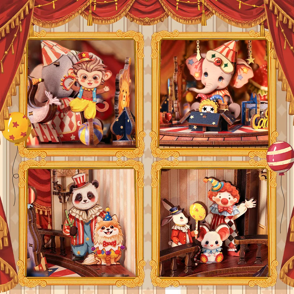 Animal Carnival Wooden Music Box